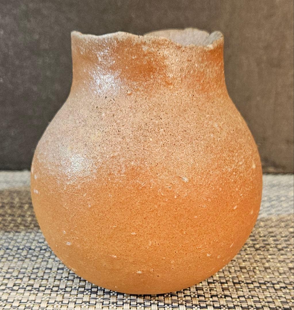 草木窯　竹廣泰介 作 　掌壺　壺　花入　花生 オブジェ　共箱　共布　未使用品❗