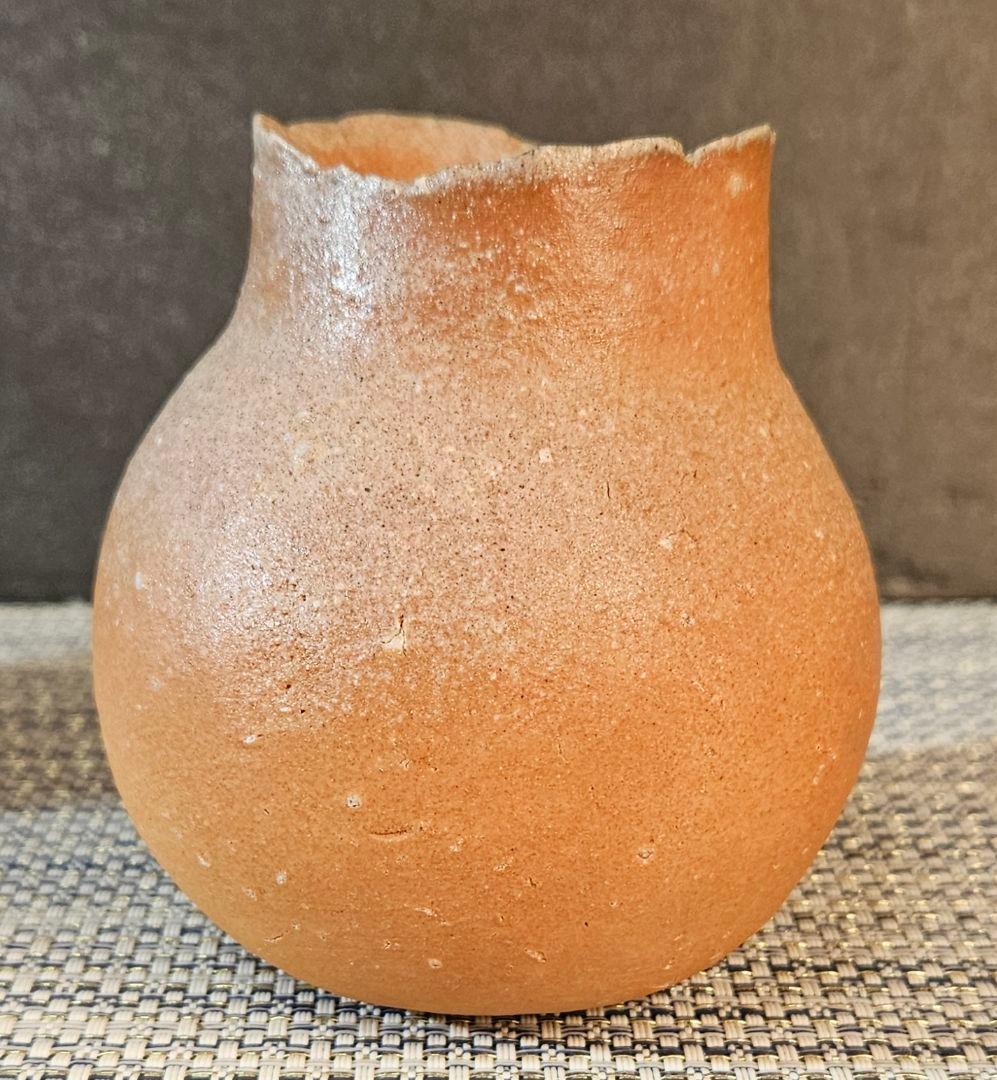 草木窯　竹廣泰介 作 　掌壺　壺　花入　花生 オブジェ　共箱　共布　未使用品❗