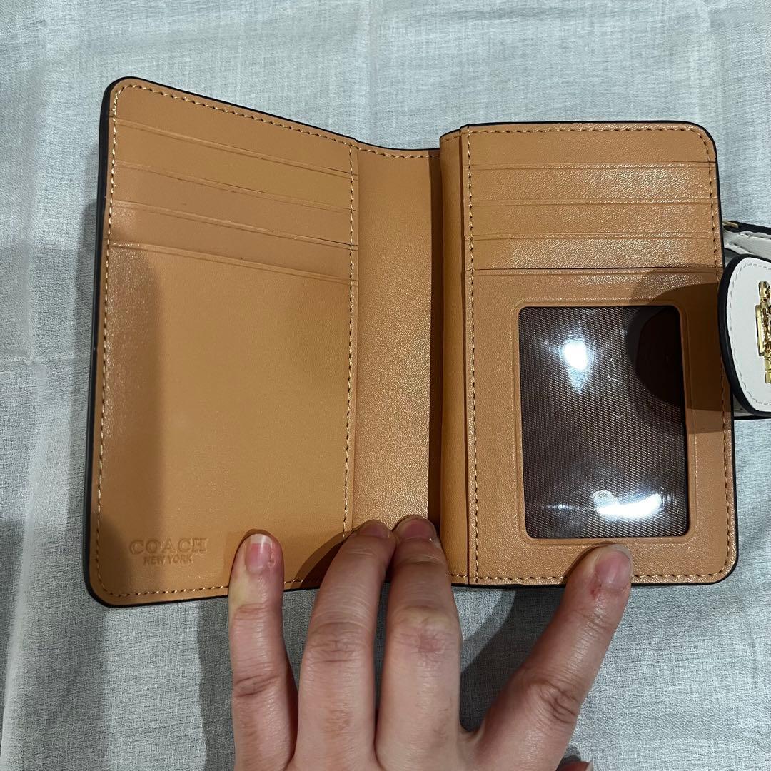 COACH コーチ 花柄 二つ折り財布 ホワイト