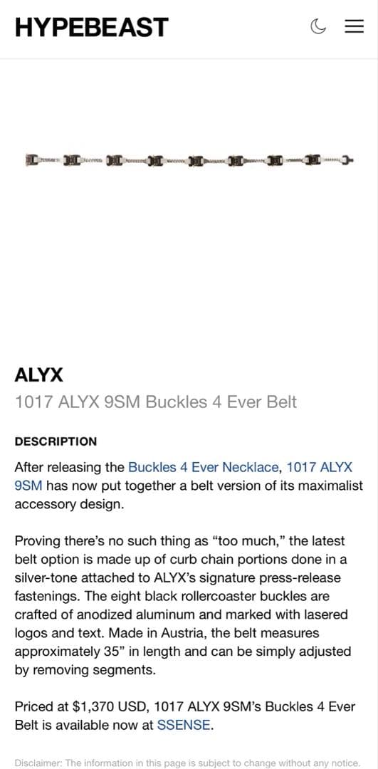 アクセサリー 1017 ALYX 9SM Silver Buckles 4 Ever Belt