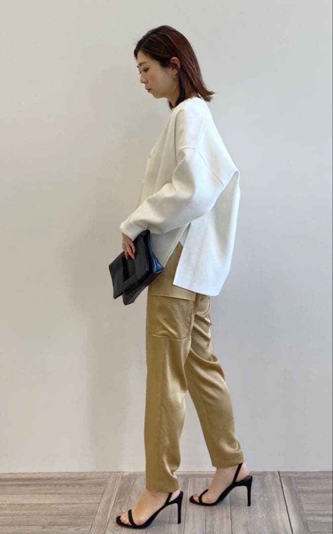 完売　ICB　シルケットコットンスムース ニット カーディガン　Sサイズ