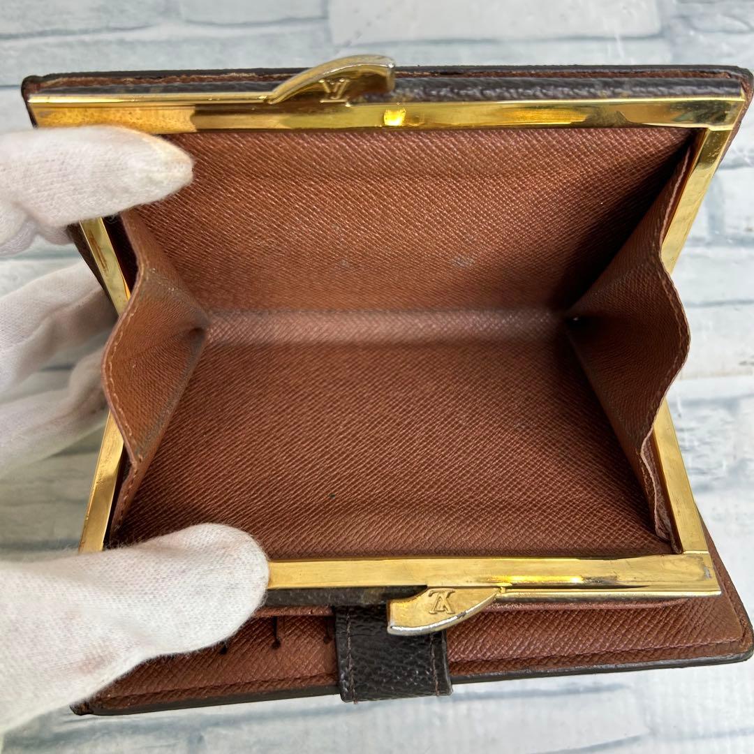 美品　50 ルイヴィトン　がま口財布　二つ折り財布　モノグラム　us5