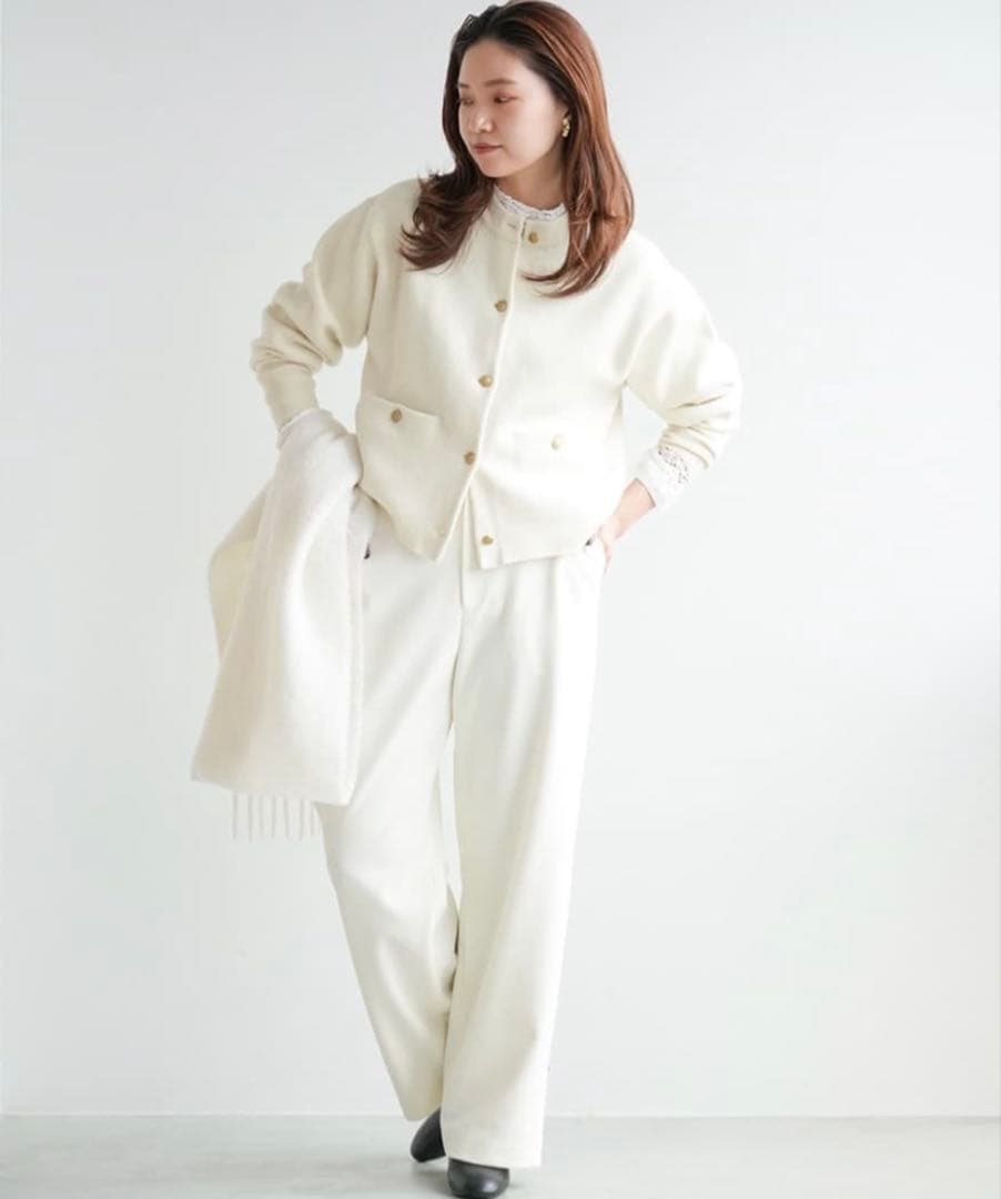 美品 IENA イエナ ダブルフェイス ニットカーディガン 金ボタン ジャケット