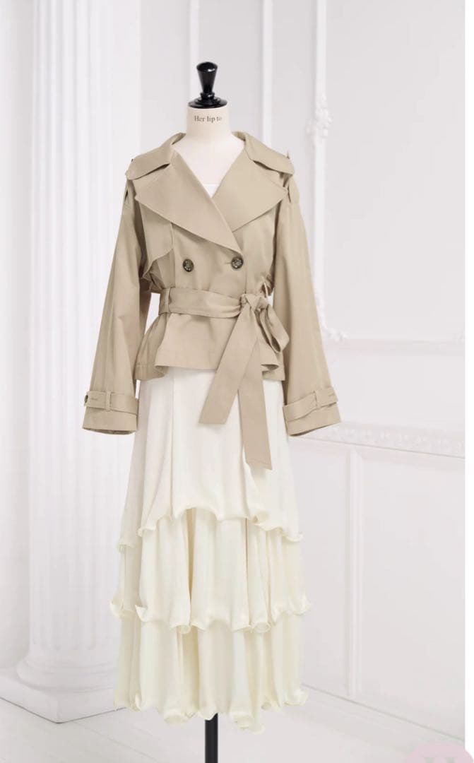 ジャケット・アウター herlipto Meline Short Trench Coat