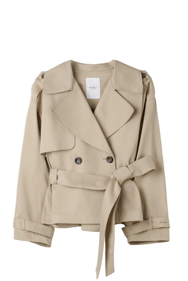 ジャケット・アウター herlipto Meline Short Trench Coat