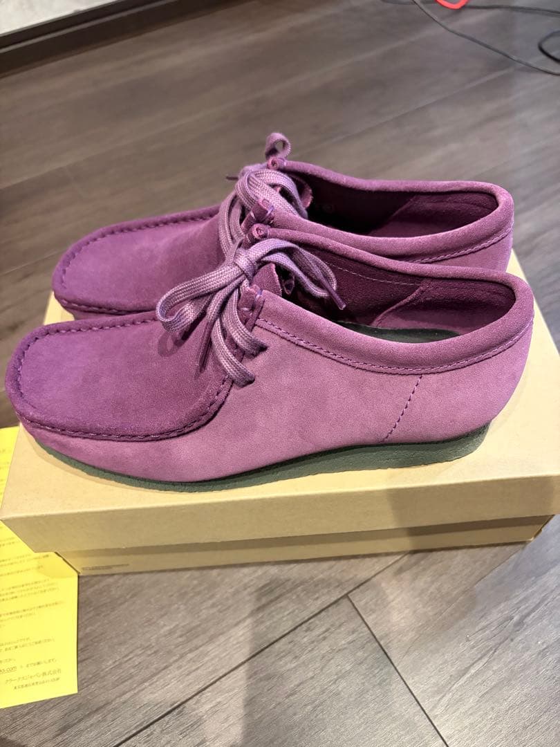 クラークス　ワラビー　Clarks WALLABEE モカシン　uk6.5 紫