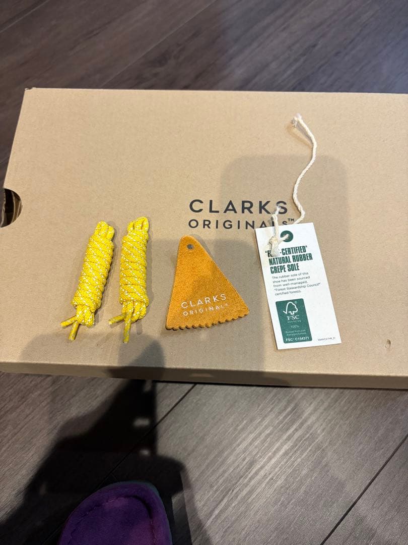 クラークス　ワラビー　Clarks WALLABEE モカシン　uk6.5 紫