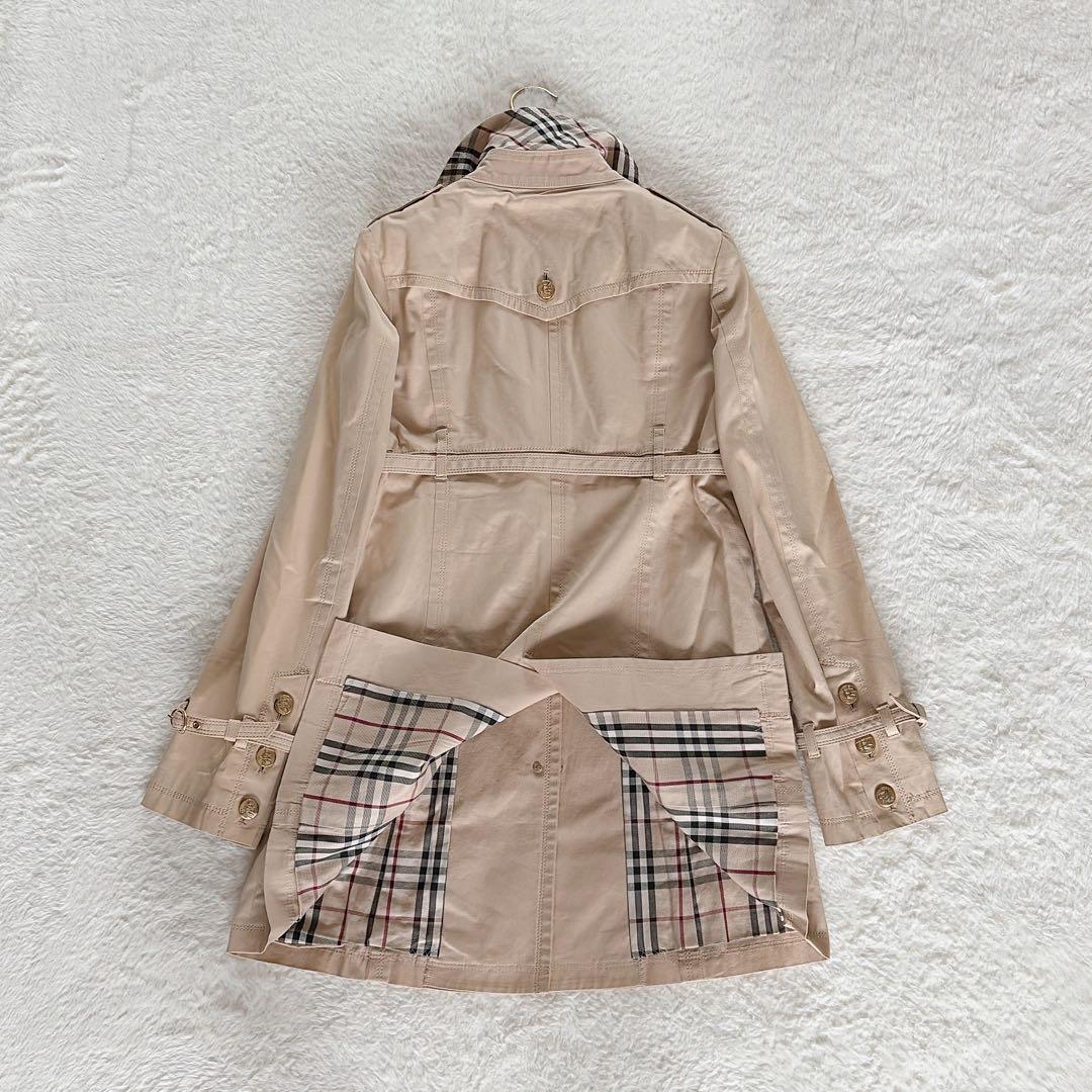 極美品✨【バーバリーブルーレーベル】金ボタントレンチコート ノバチェック ベルト
