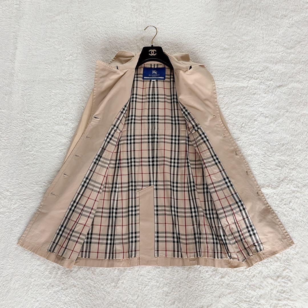 極美品✨【バーバリーブルーレーベル】金ボタントレンチコート ノバチェック ベルト