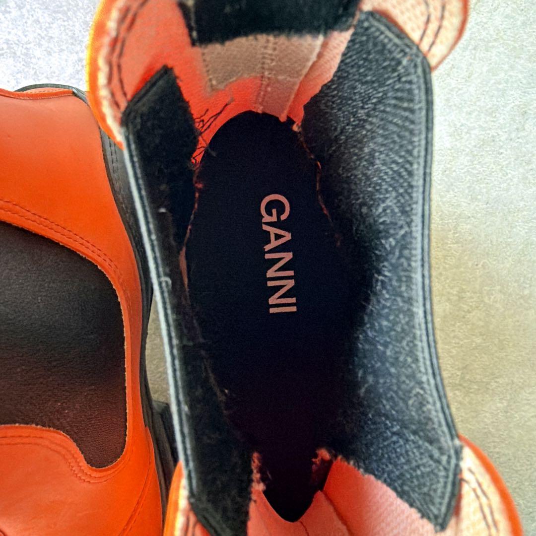 未使用級 GANNI ガニー サイドゴアブーツ ラバー 厚底 36 チェルシー