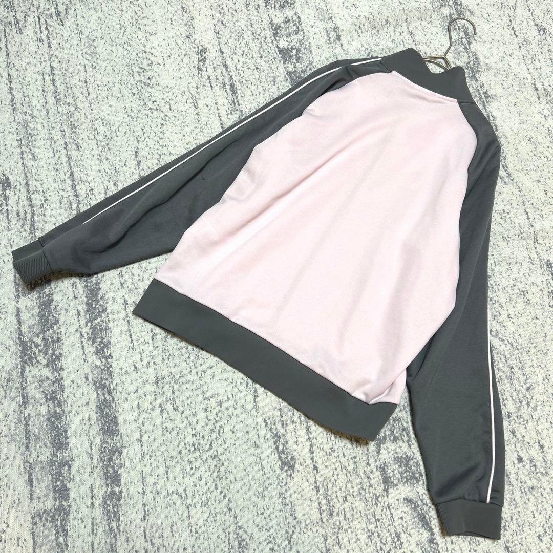 【アディダス】トラックジャケット ジャージ L ピンク グレー 希少カラー 長袖