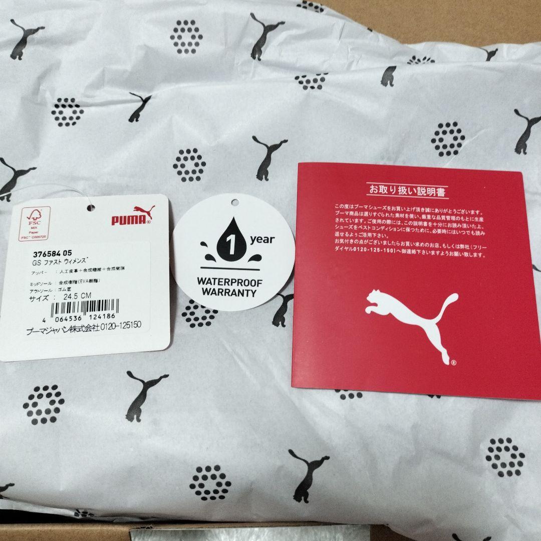 PUMA ゴルフシューズ24.5cm 女性用 ホワイト/ピンク/グリーン