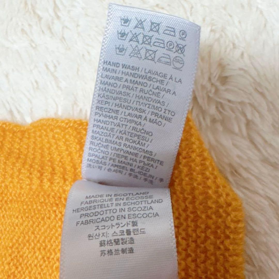 ジョンストンズ オブ エルガン カシミヤ100% 大判ストール マスタード 英国