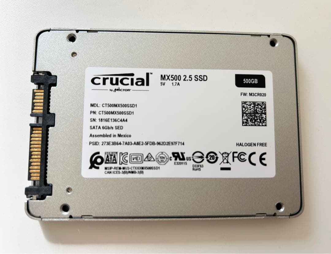 Crucial MX500 2.5 SSD 500GB 2.5インチ SATA