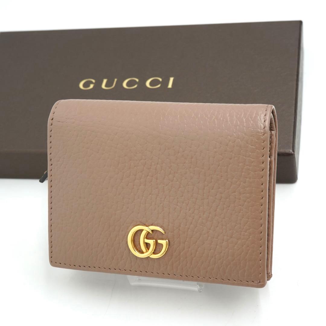 ✨未使用展示品✨　GUCCI ミニ財布　マーモント　GGロゴ 二つ折り　刻印