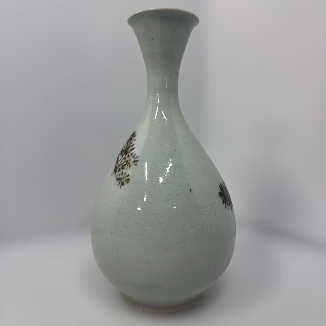 水広陶窯 白磁 鉄絵 徳利 一輪挿し 華道具 花器 花瓶