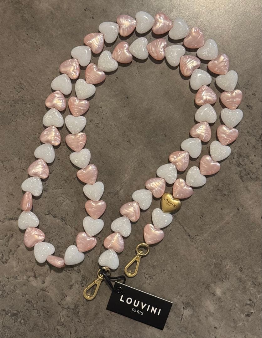 LOUVINI スマホショルダー ストラップ PETIT CUORE PINK