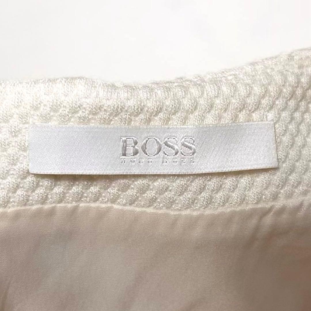 美品 ✨ヒューゴボス　ワンピ―ス　美シルエット　白　40