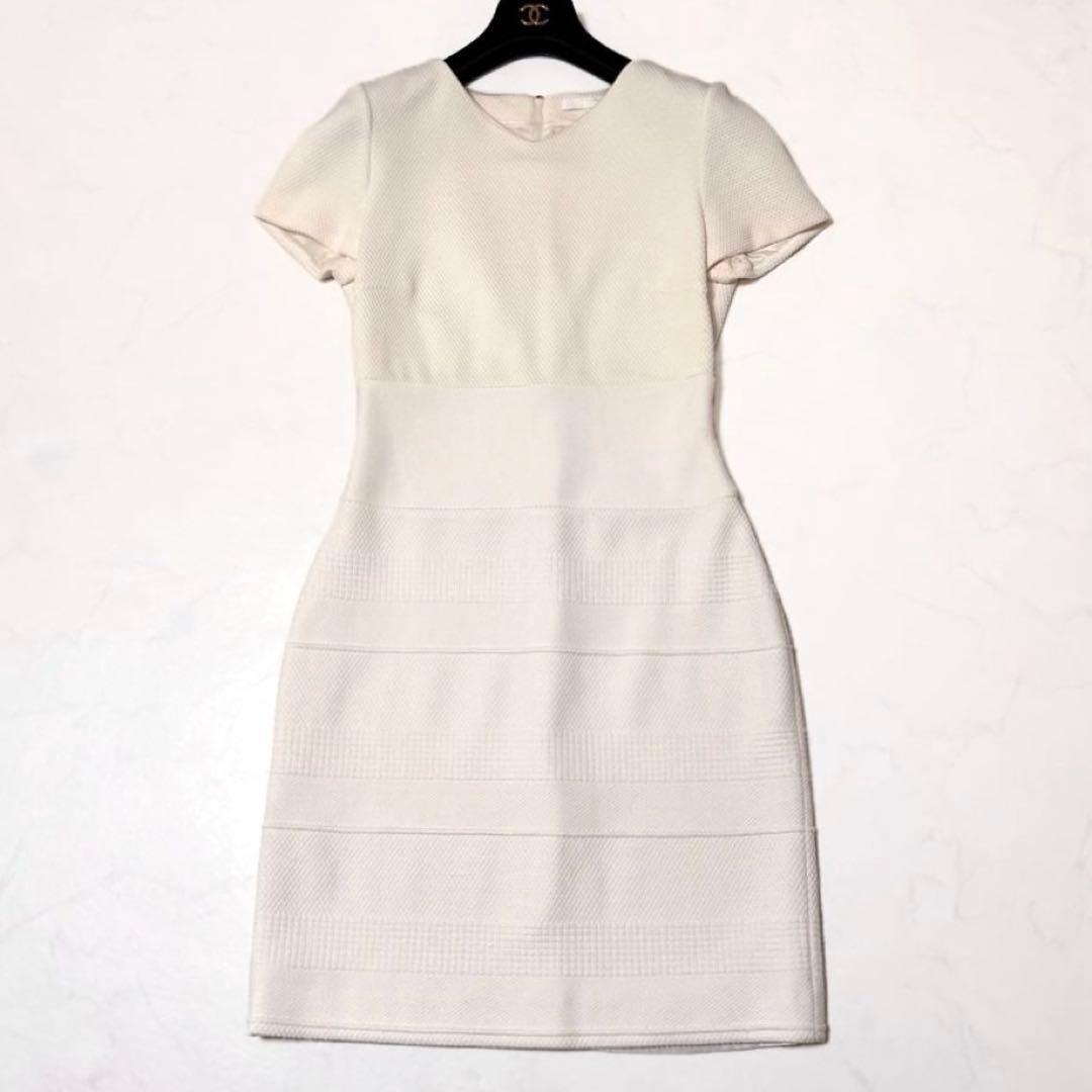 美品 ✨ヒューゴボス　ワンピ―ス　美シルエット　白　40