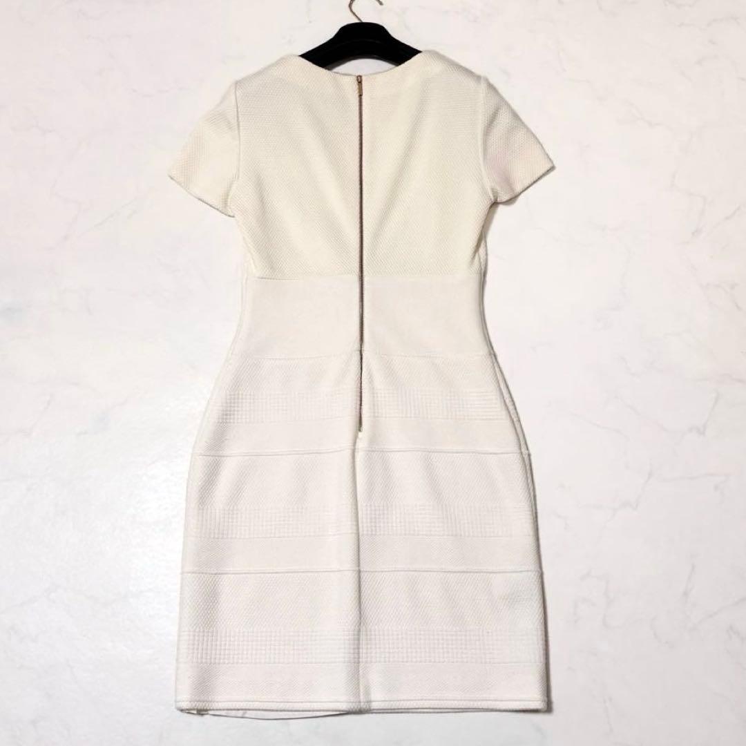 美品 ✨ヒューゴボス　ワンピ―ス　美シルエット　白　40