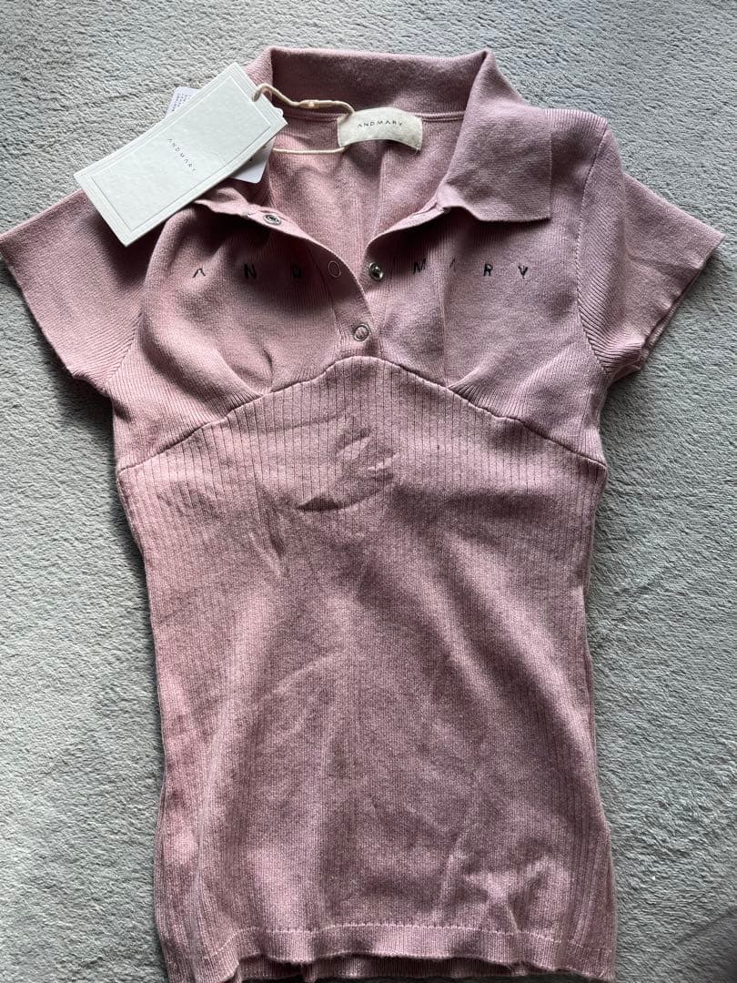 トップス ANDMARY Lindsay logo tops pink