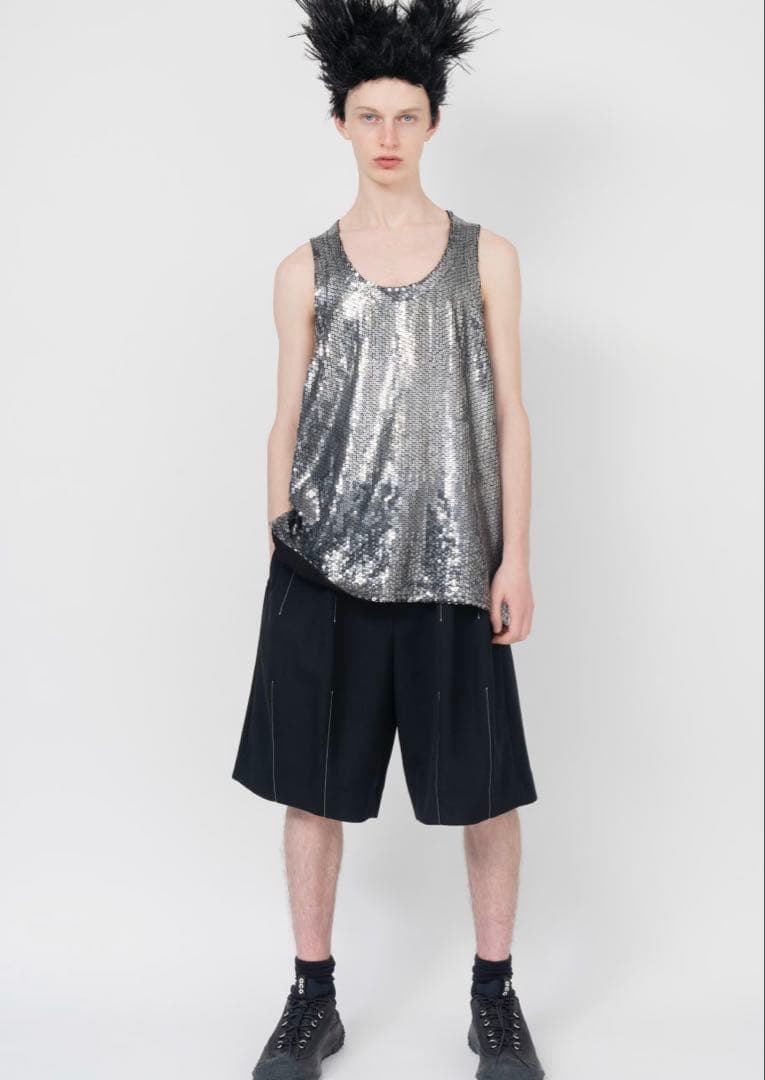 BLACK COMME des GARCONS 24SSスパンコールタンクトップ