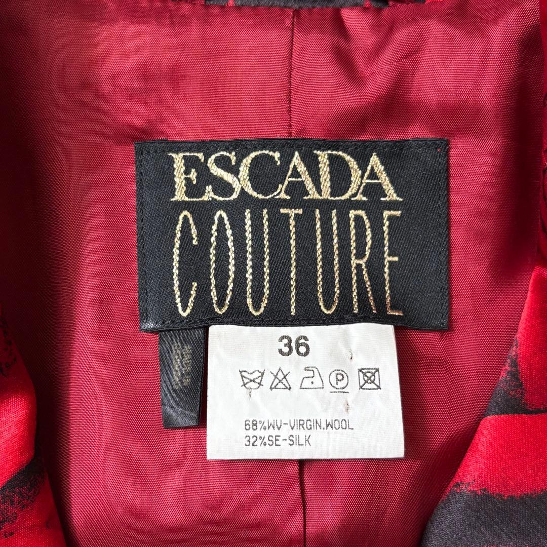 ESCADA エスカーダ ジャケット 薔薇 バラ 総柄 ウール シルク 36