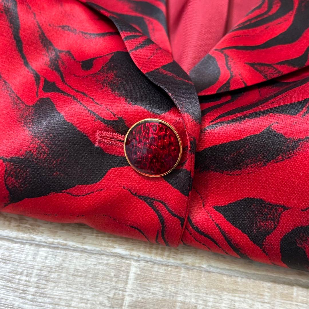 ESCADA エスカーダ ジャケット 薔薇 バラ 総柄 ウール シルク 36