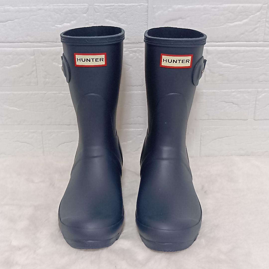 HUNTER ハンターネイビー レインブーツ バックル付き SIZE 24cm