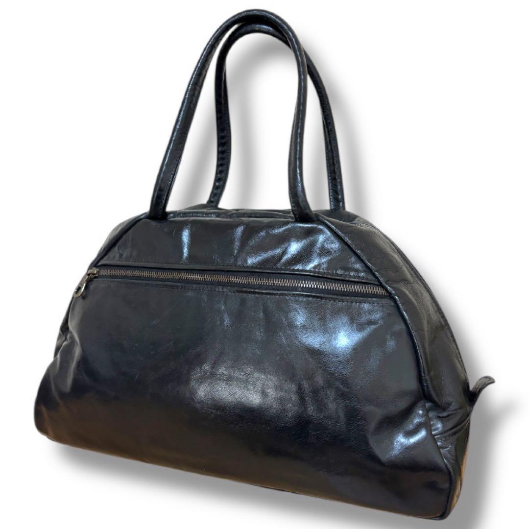 【美品】ジャスエムビーJas-M.B★スモールトラベラーボストンバッグ★本革★黒