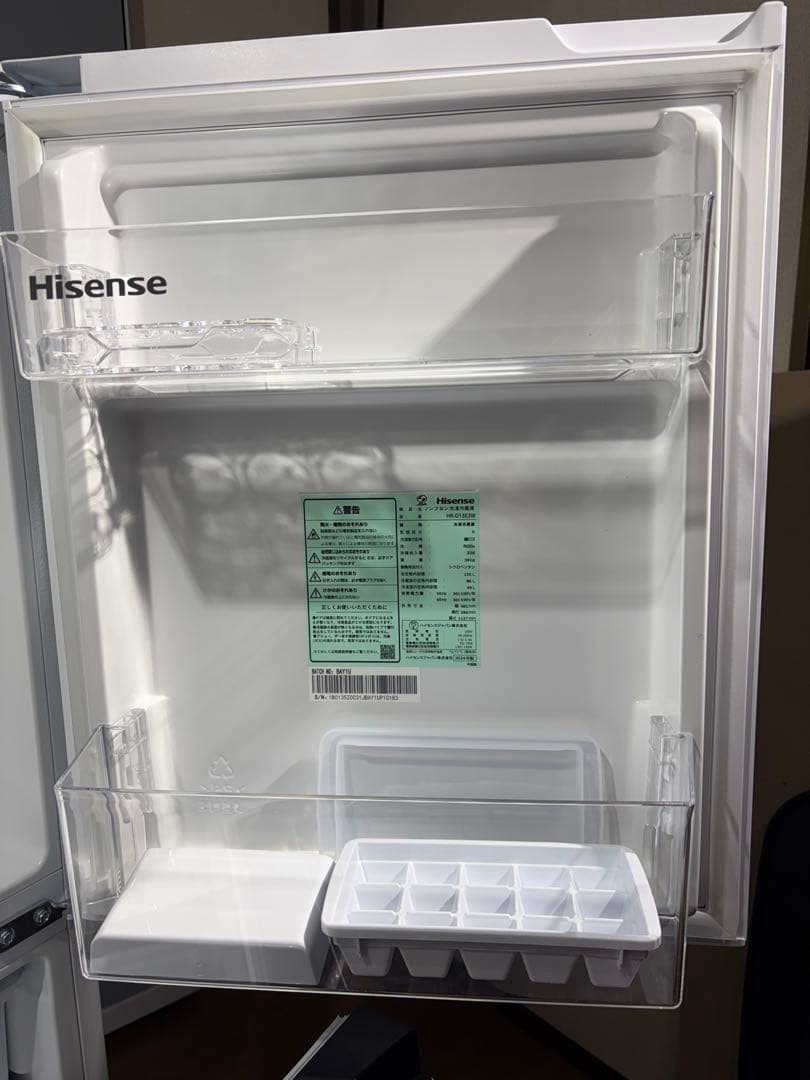 ハイセンス　2ドア冷蔵庫　2024年モデル　135ℓ　HR-D13E3W