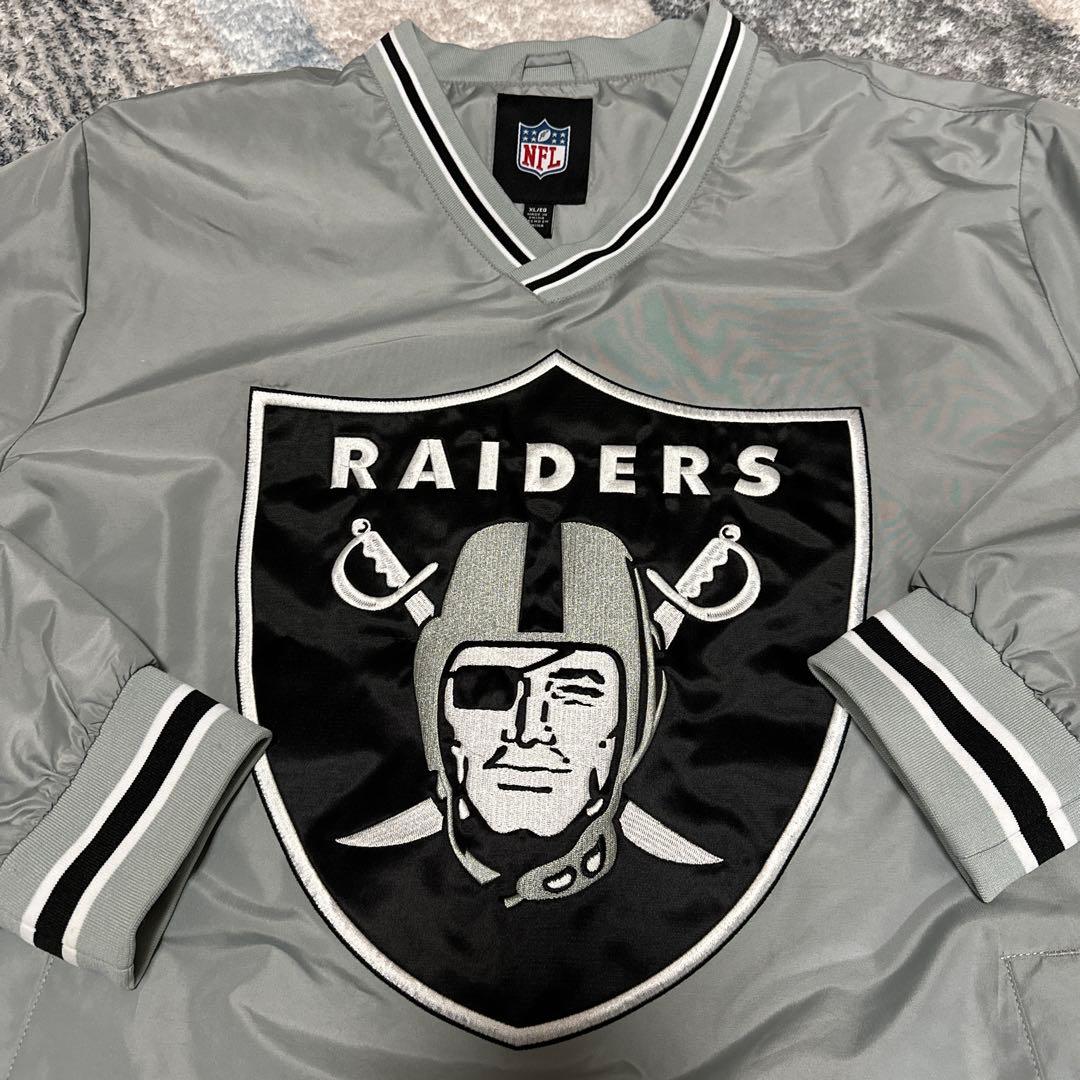 NFL RAIDERS グレー ナイロンジャケット XL