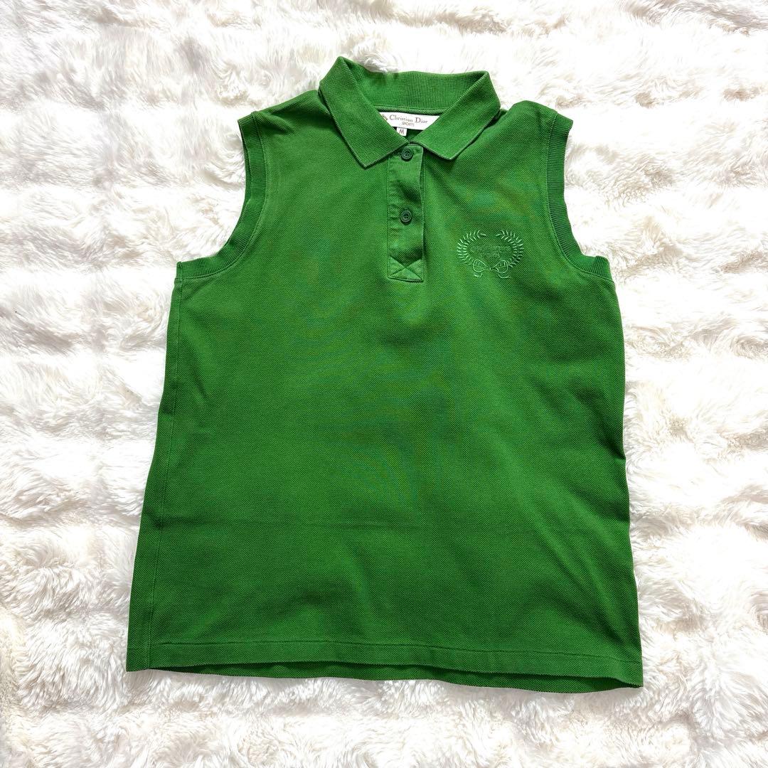 Christian Dior SPORT ノースリーブ グリーン リボン シャツ