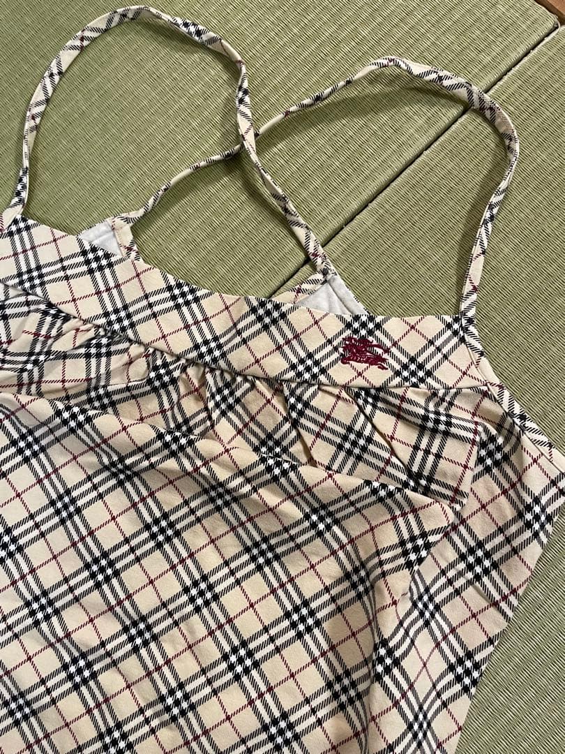 Burberry チェック柄キャミソール クロスストラップ