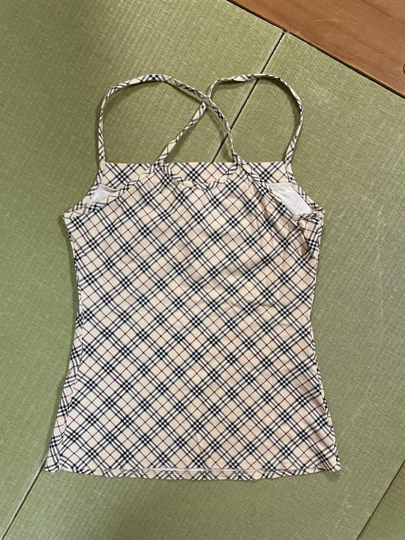 Burberry チェック柄キャミソール クロスストラップ