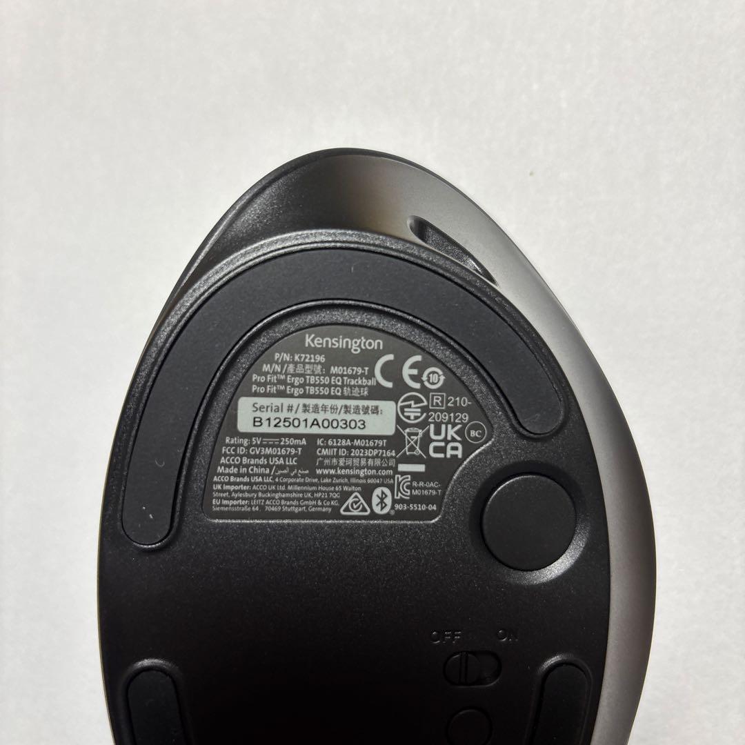 K72196JP ブラック Pro Fit Ergo TB550 トラックボール