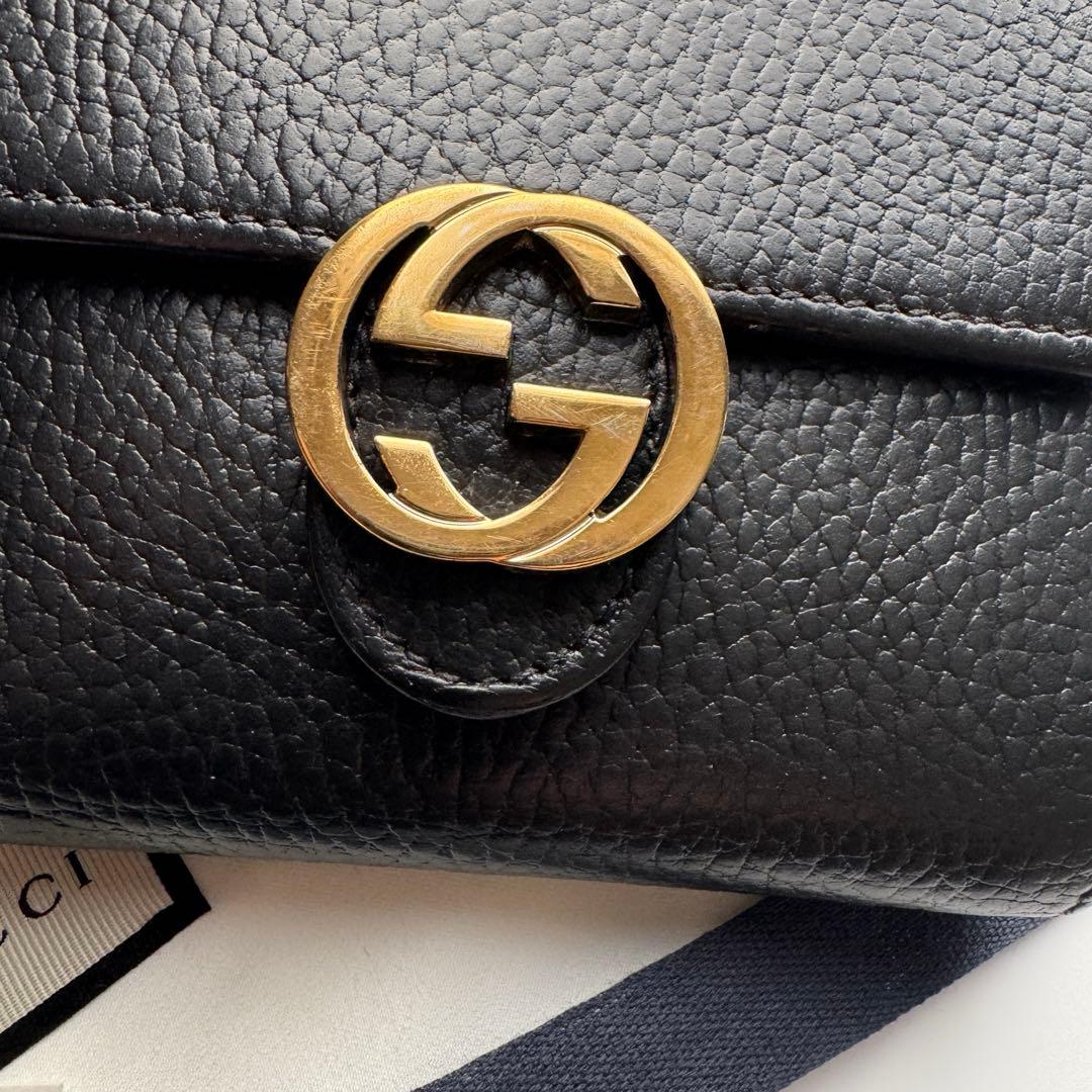 【極上美品】 276 GUCCI グッチ インターロッキング 2つ折り 財布