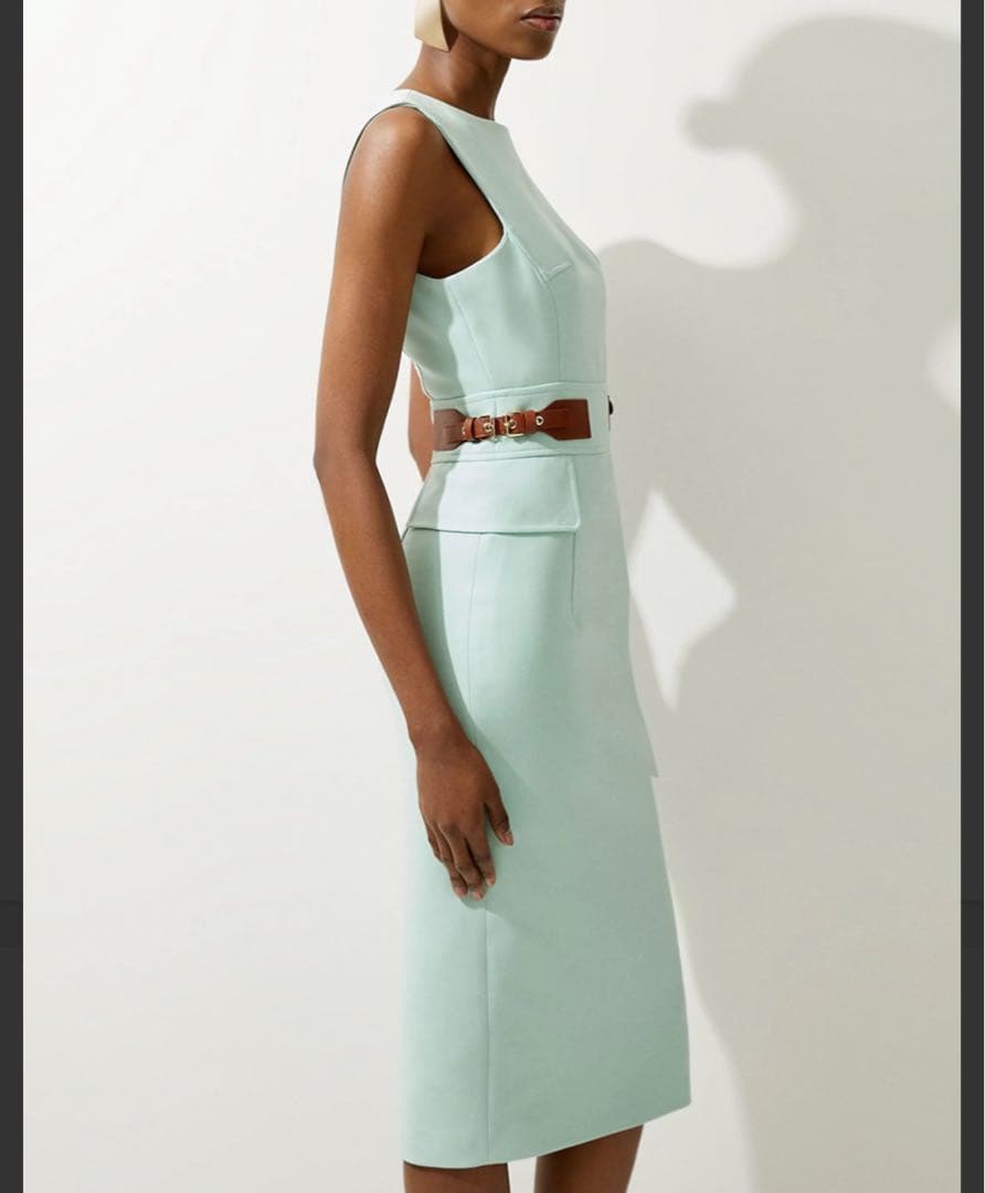 新品タグ付 Karen Millen ワンピース ミントグリーン 日本サイズM