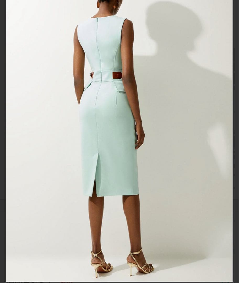 新品タグ付 Karen Millen ワンピース ミントグリーン 日本サイズM