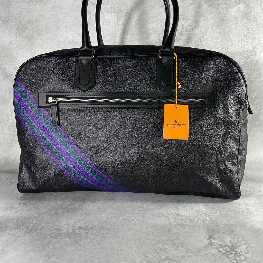 未使用品● ETRO エトロ ペイズリー柄 レザー ボストンバッグ ショルダー
