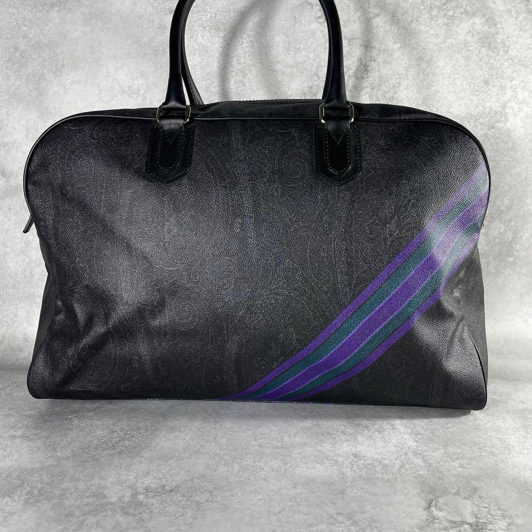 未使用品● ETRO エトロ ペイズリー柄 レザー ボストンバッグ ショルダー
