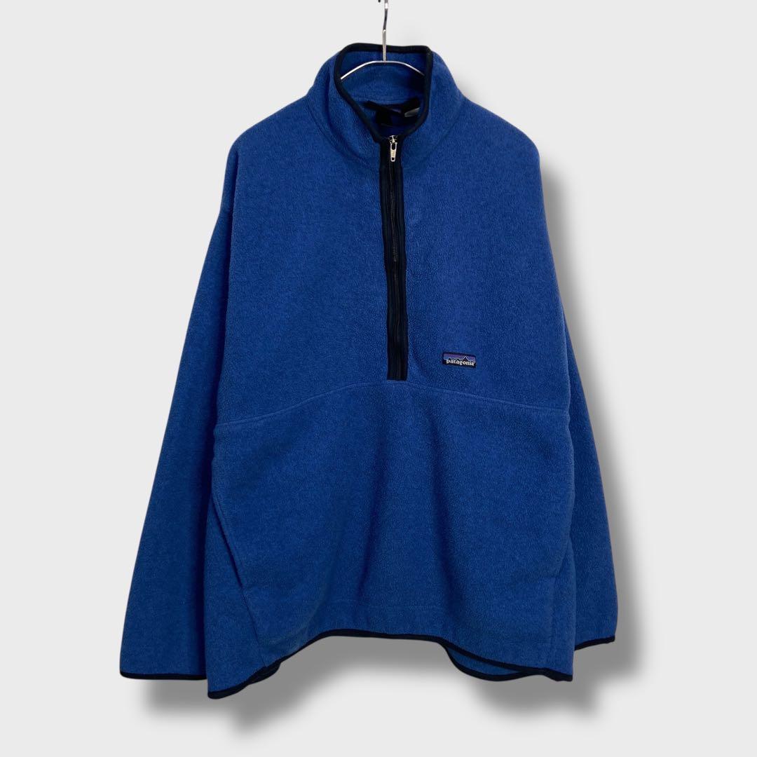 90s☆patagonia☆シンチラハーフジップフリース☆メキシコ製☆青☆XL