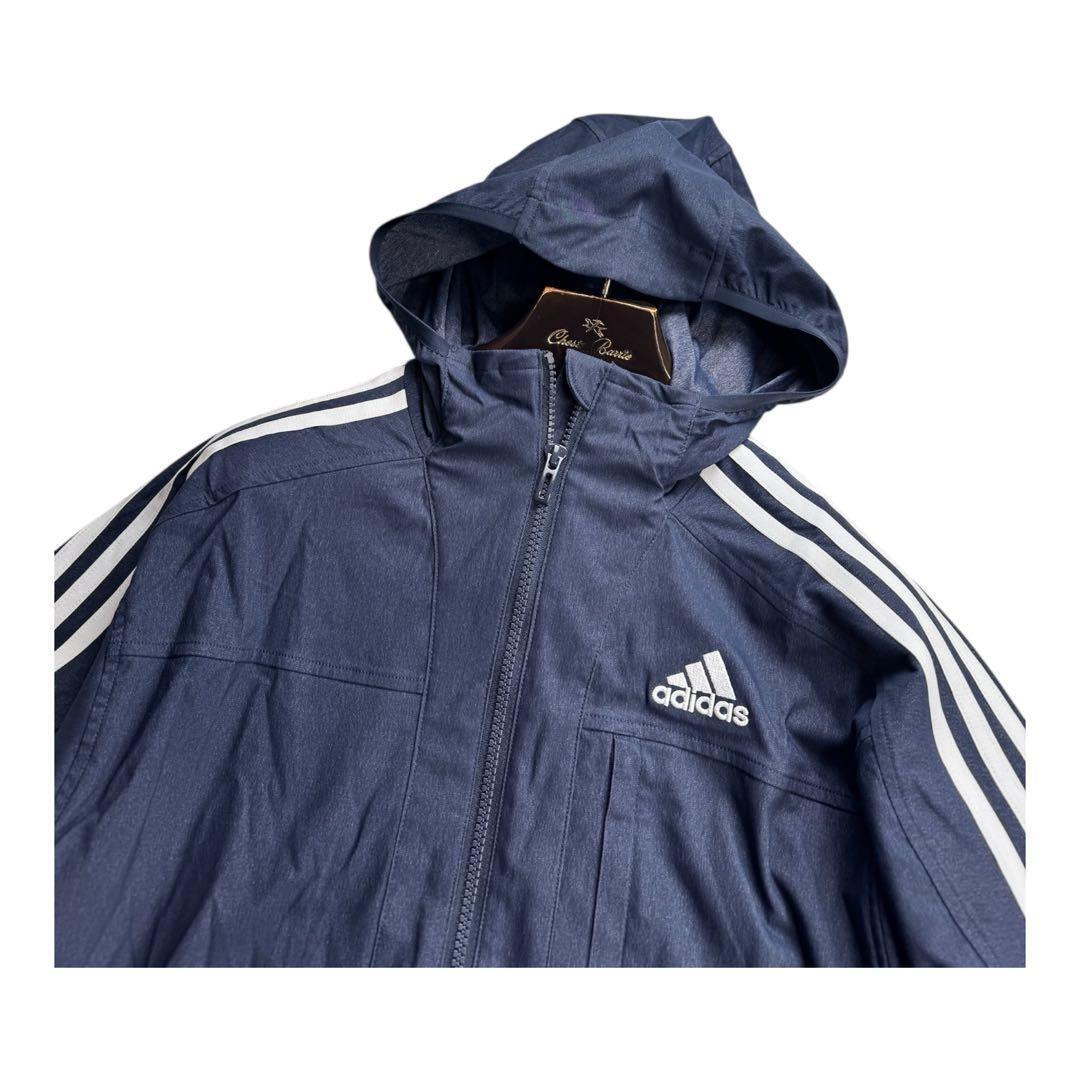 E新品 2XL アディダス adidas デニム風ウーブンセットアップ 上下紺