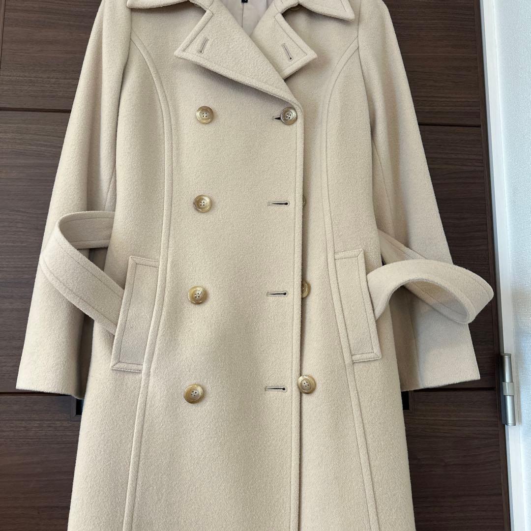 INDIVI ベージュ ロングコート ベルト付き
