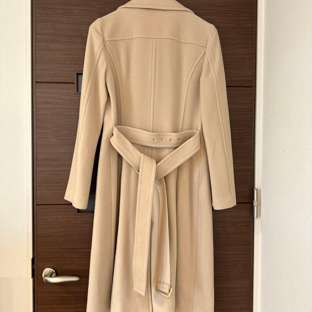 INDIVI ベージュ ロングコート ベルト付き