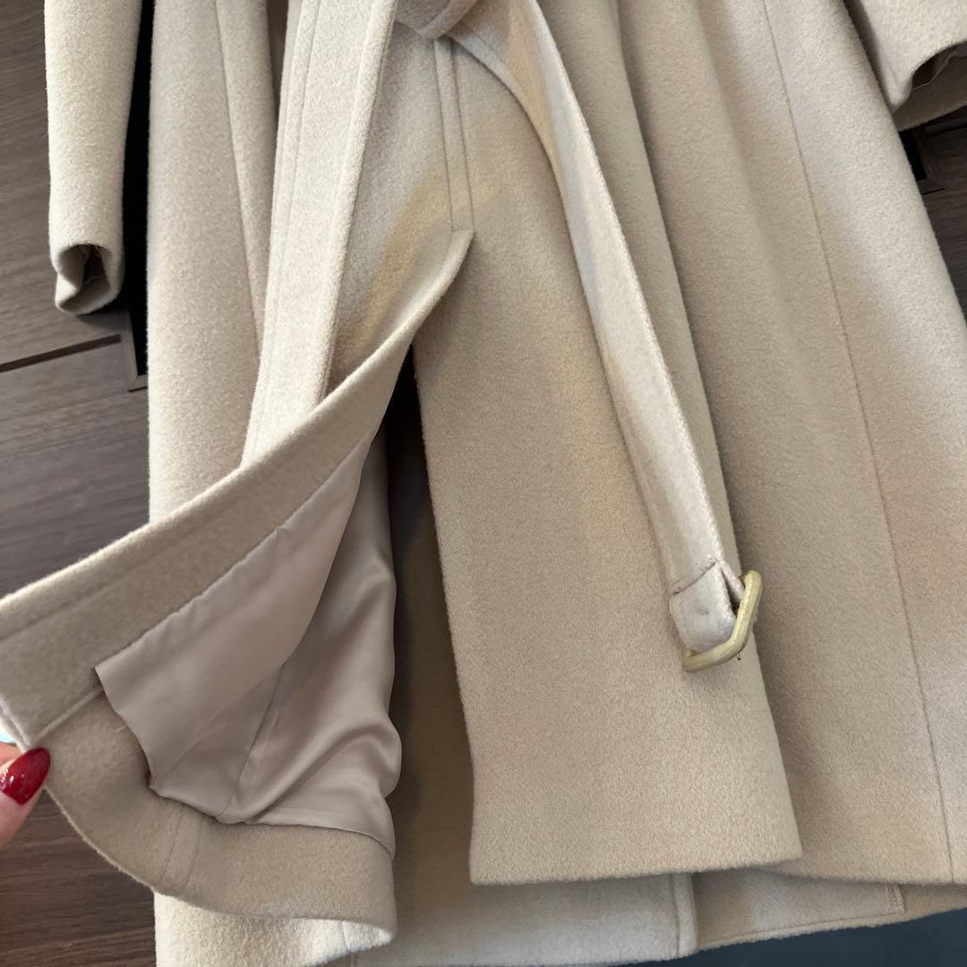 INDIVI ベージュ ロングコート ベルト付き
