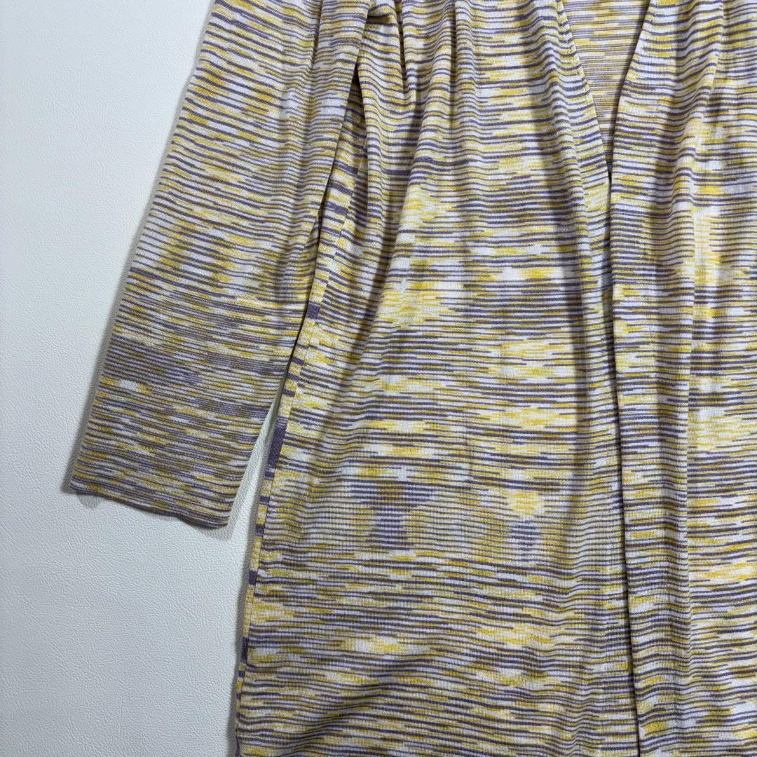 美品 カシミヤ × シルク ミッソーニ オレンジタグ カーディガン 総柄 ロング