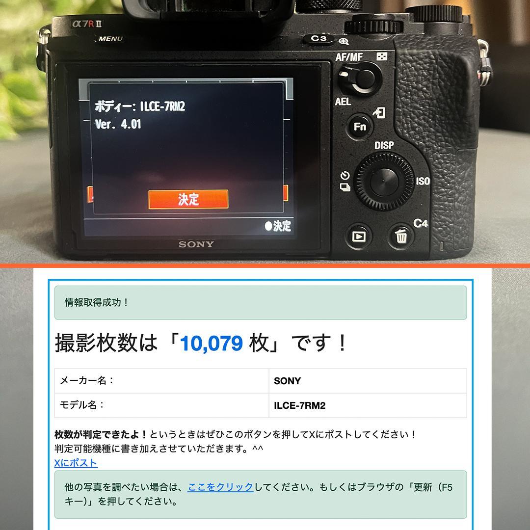 Sony α7R Ⅱ本体+VG-C2EM+純正バッテリー２個+ストラップ+ケース