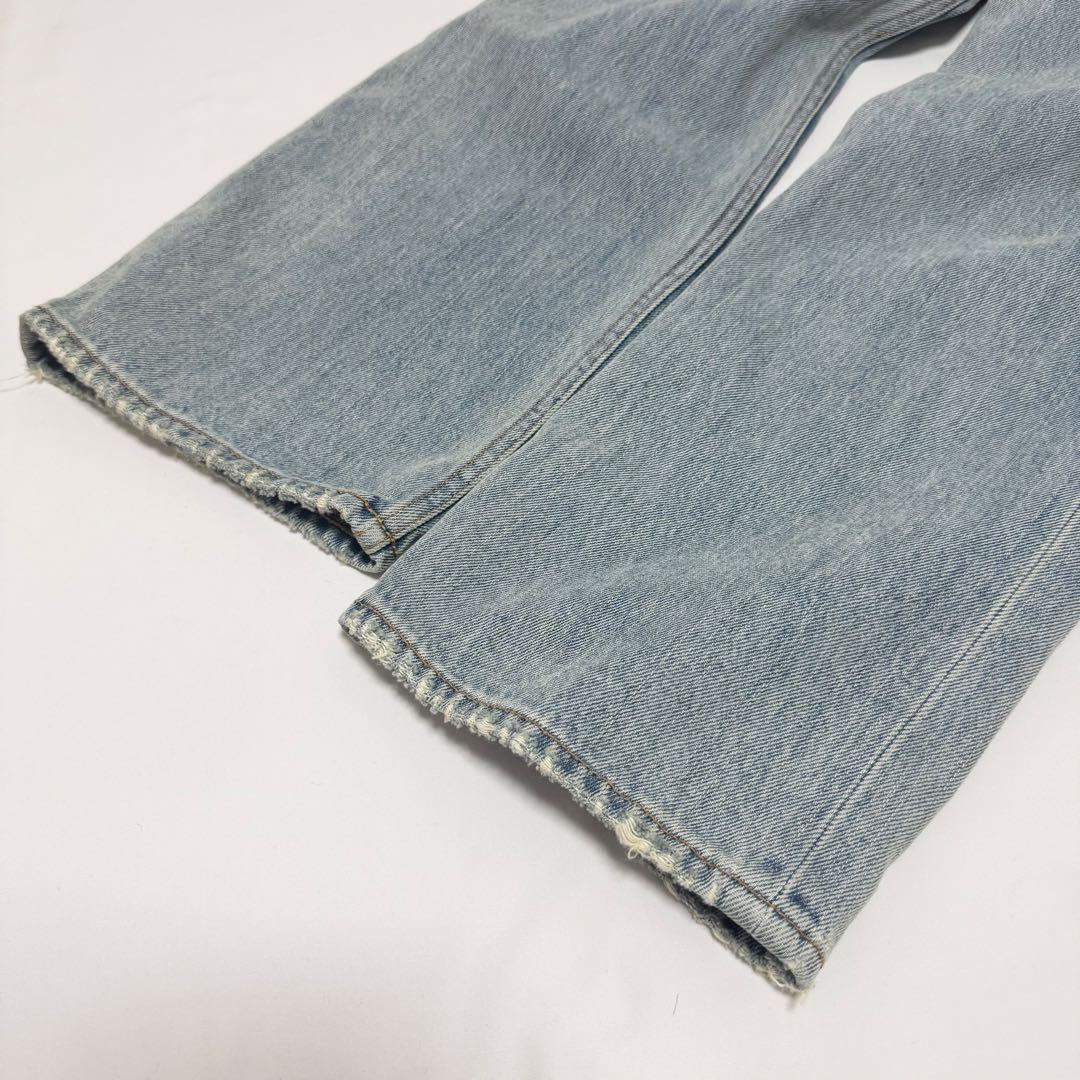 極美品　MOUSSY ハイウエスト90S ストレート　23インチ　ライトブルー