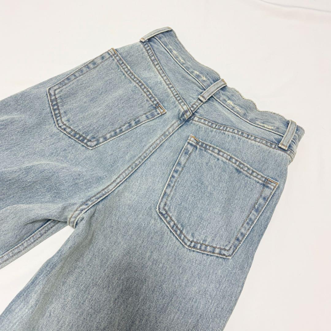 極美品　MOUSSY ハイウエスト90S ストレート　23インチ　ライトブルー